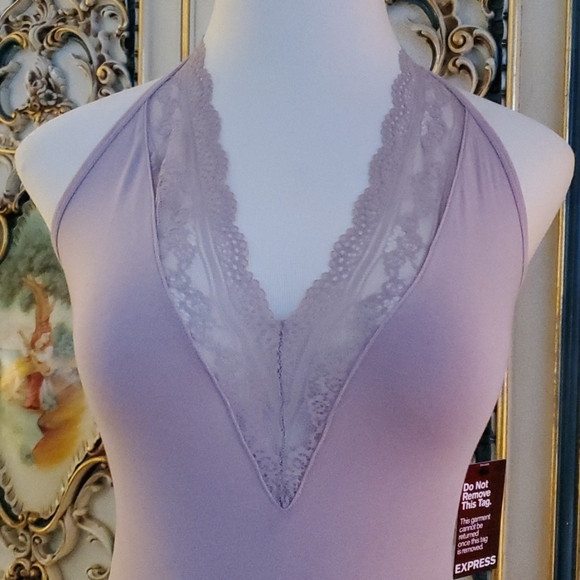 NWT deep V thong bodysuit mauve - Picture 3 of 5